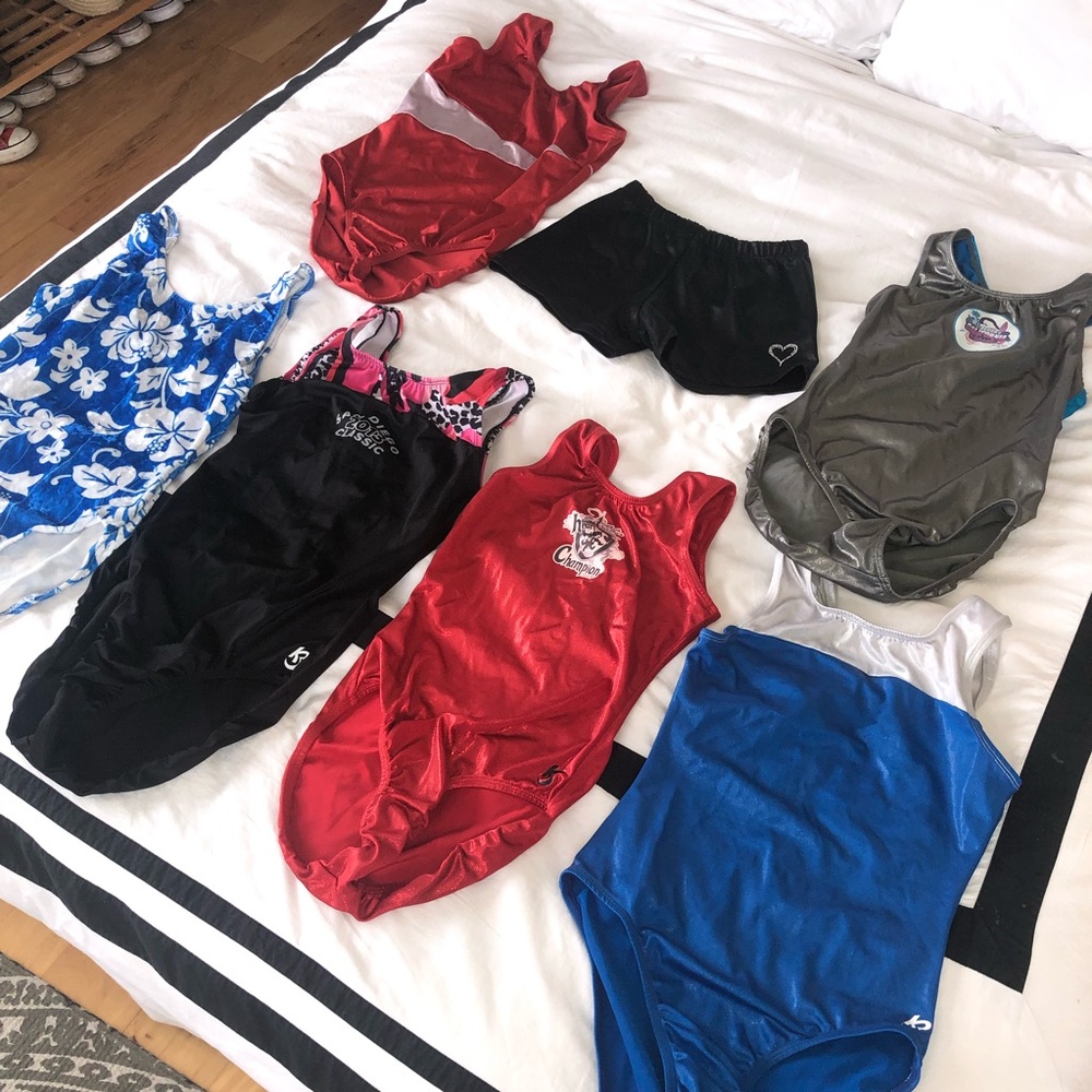 Women’s size s/m gymnastics leotards + shorts
